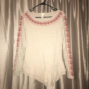 Sundance Embroidered Long Sleeve Top Medium (e)
